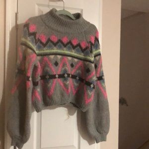 Hollister crop 80’s style sweater